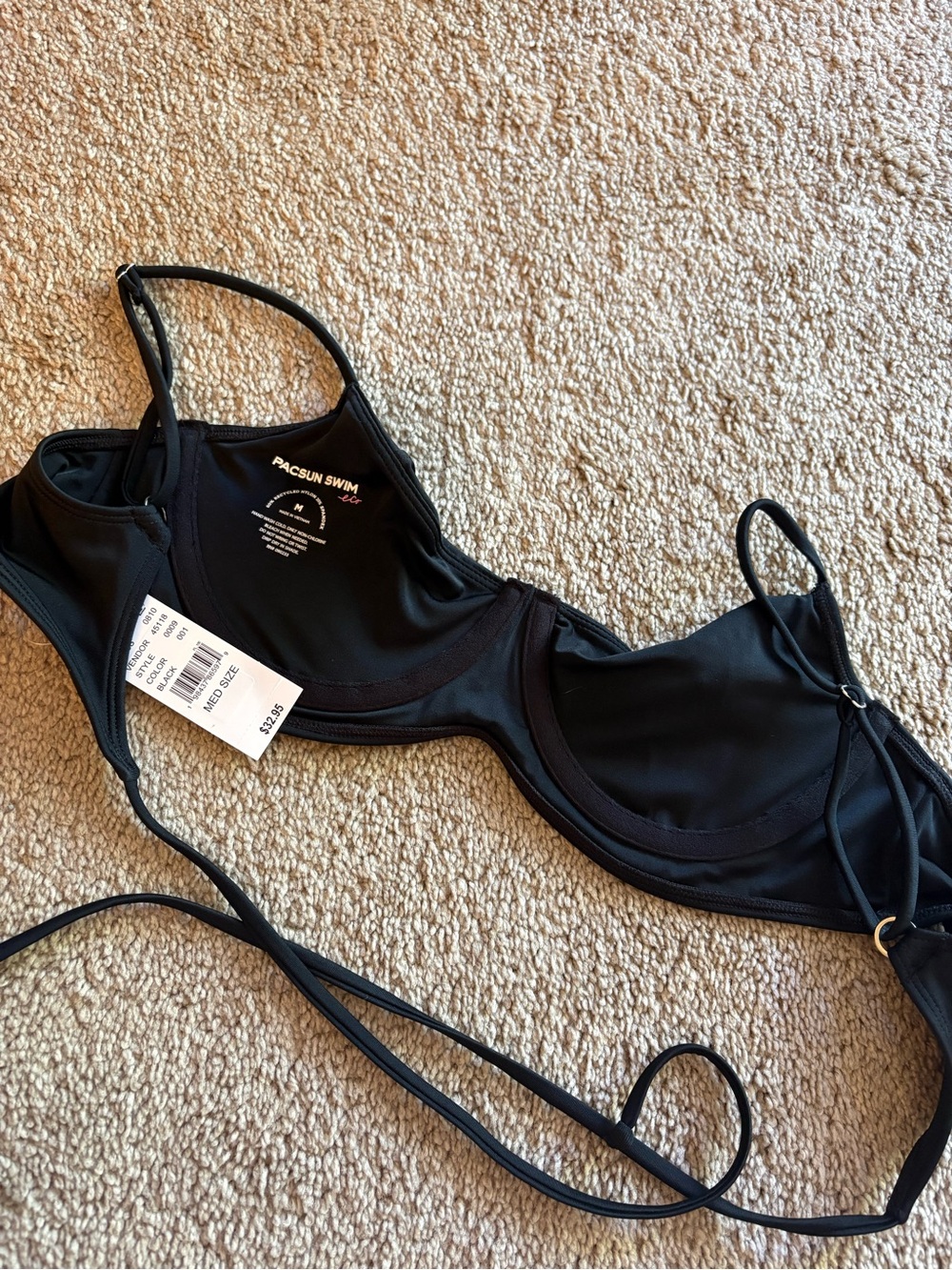 PacSun Black Madison Balconette Underwire Bralette Bikini Top - Picture 4 of 5